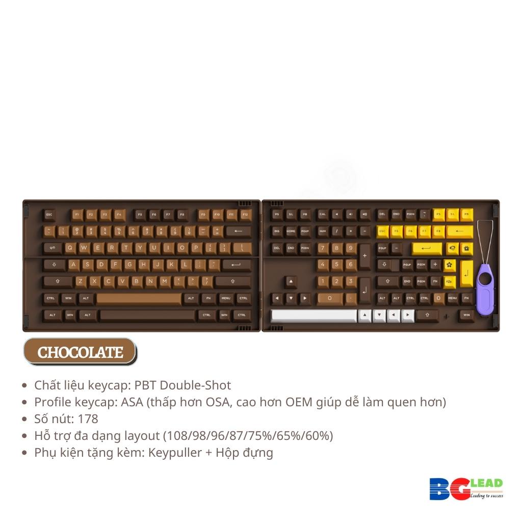 Bộ keycap cho bàn phím cơ AKKO ASA Profile Chicago | Black Gold | Bred | Black Broze | Los Angeles | Chocolate