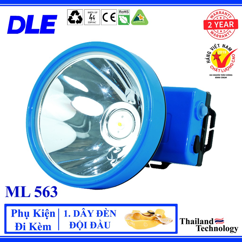 [HÀNG THÁI] ĐÈN PIN ĐỘI ĐẦU ML 563 - NHẬP KHẨU THÁI LAN - LẶN BIỂN 10M - 3 CỤC PIN - TRÁ ĐÈN 11CM