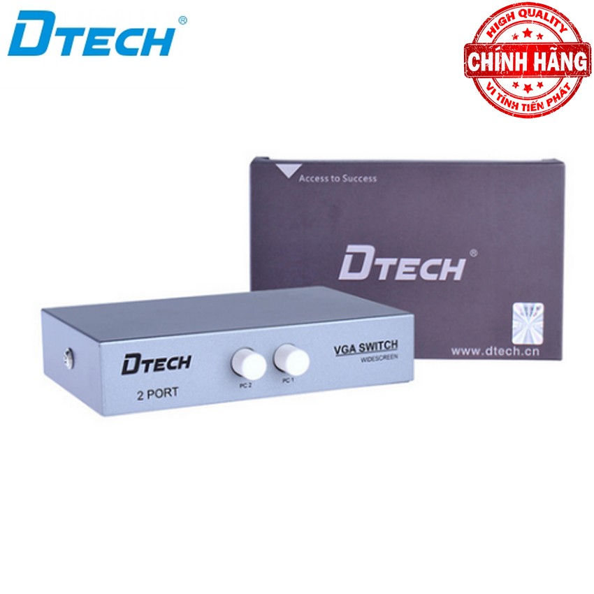 Switch bộ chia cổng VGA 2 ra 1 (2 máy tính ra 1 màn hình) Dtech DT-7032