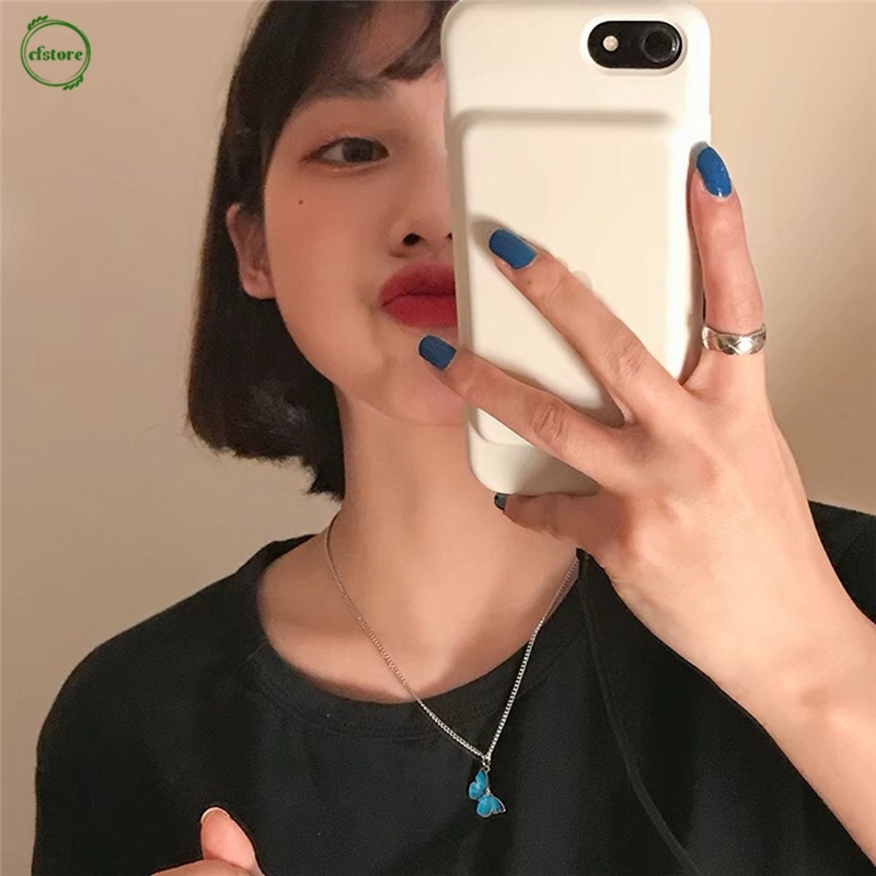 Dây Chuyền Mặt Hình Bướm Nhiều Màu Sắc Phong Cách Harajuku