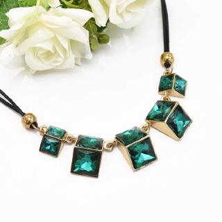 Multicolor stylish geometric crystal pendant necklace adjustable women's jewelry 3872