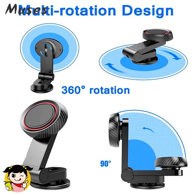 Giá Đỡ Điện Thoại Hít Nam Châm Xoay 360 Độ Cho Xe Hơi 3.5-7.0