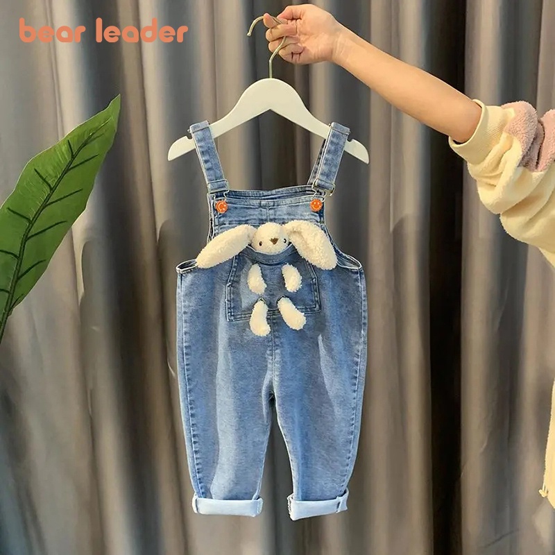 Quần yếm Bear Leader AH7028 vải jean dáng dài thời trang mùa xuân thu đáng yêu cho bé