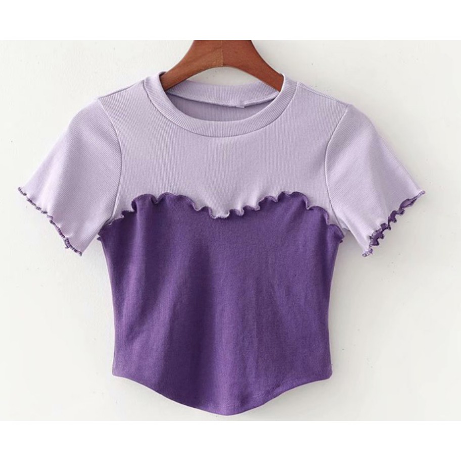 Áo croptop trái tim màu tím hot trend 2021