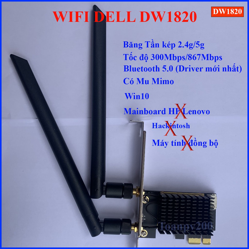 Card wifi không dây intel - Card wifi máy tính PC - AX200 - 9260AC - 7260AC - kèm bluetooth tốc độ cao