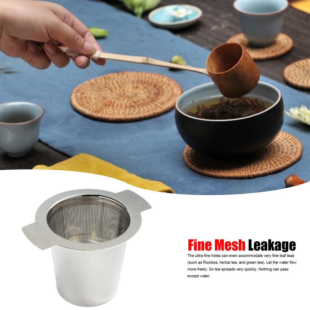 Dụng cụ lọc trà bằng thép không gỉ 304 có tay cầm đôi tái sử dụng