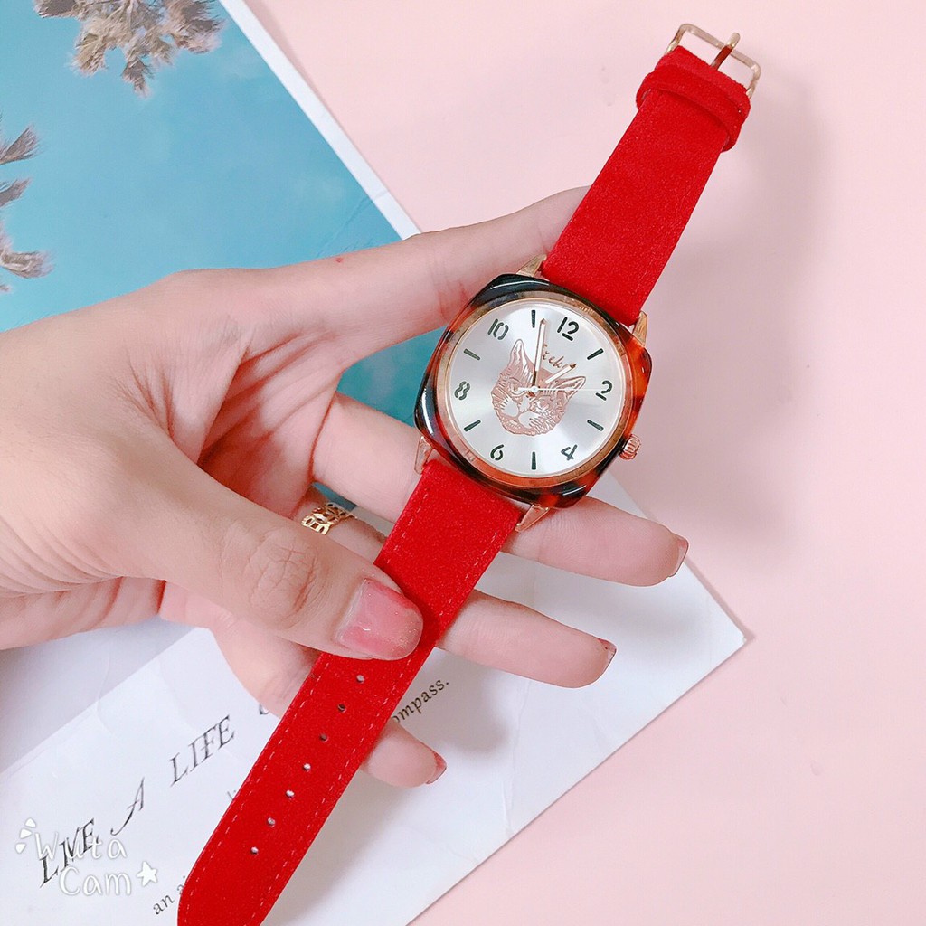 Đồng hồ nam Tieke in hình mèo, lên form chuẩn, nhiều màu sắc dễ dàng phối đồ | BigBuy360 - bigbuy360.vn