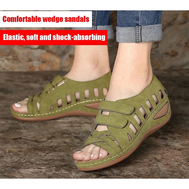 Giày Sandal Nữ Đế Xuồng Quai Dán