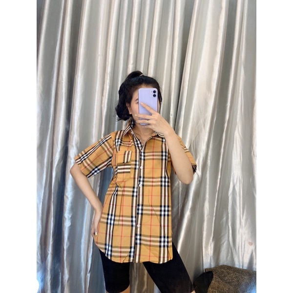 Áo sơ mi from rộng nắp túi hộp siêu xinh nhà e _ Ảnh chụp thật 100%