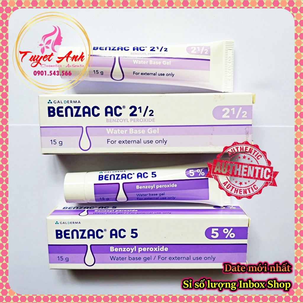 Benzac AC BPO 2.5% - 5% - Gel dưỡng giảm mun