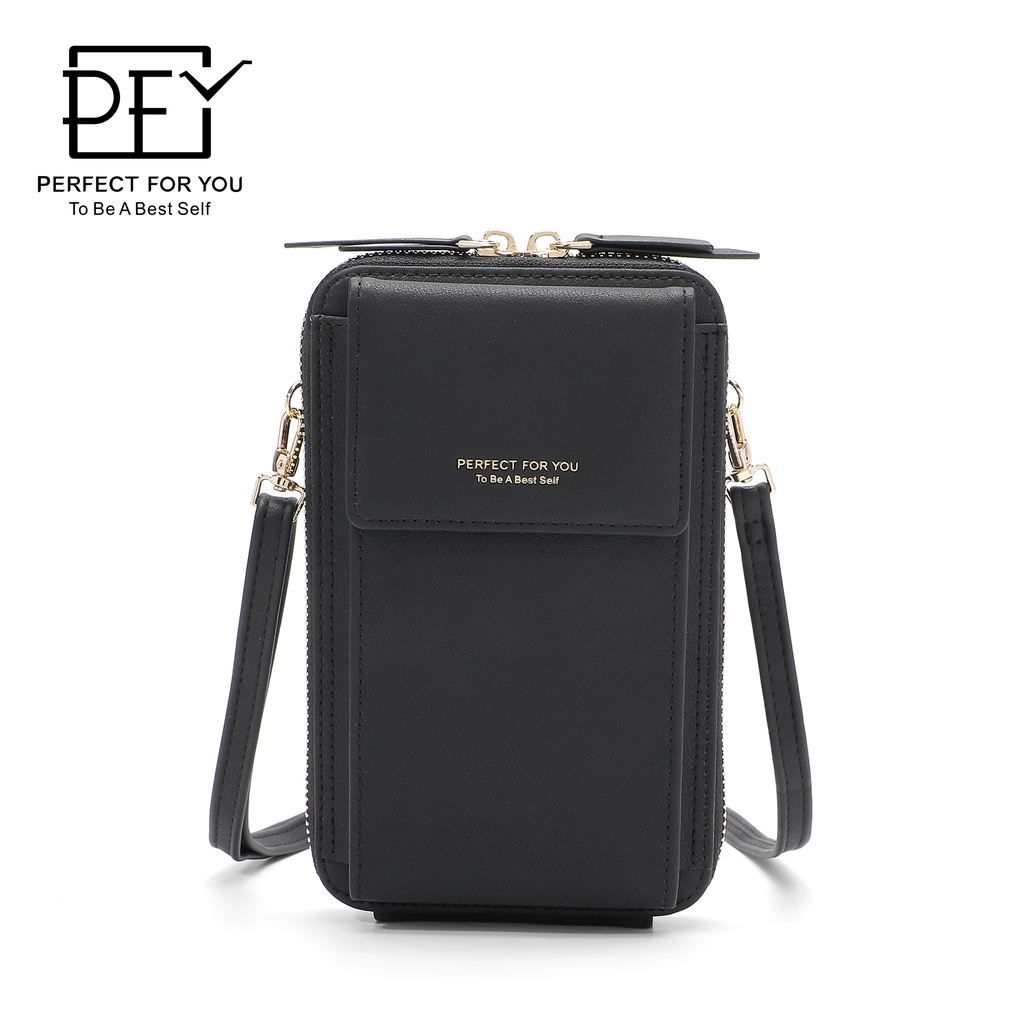 Túi đeo vai PERFECT FOR YOU có thể điều chỉnh thiết kế kiểu dọc 2 ngăn sức chứa lớn thời trang cho nữ