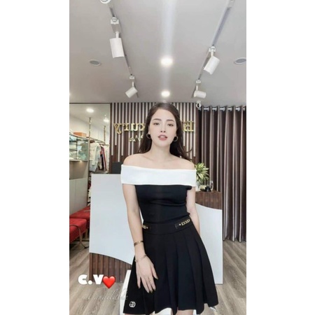 Áo len trễ vai hàng QC