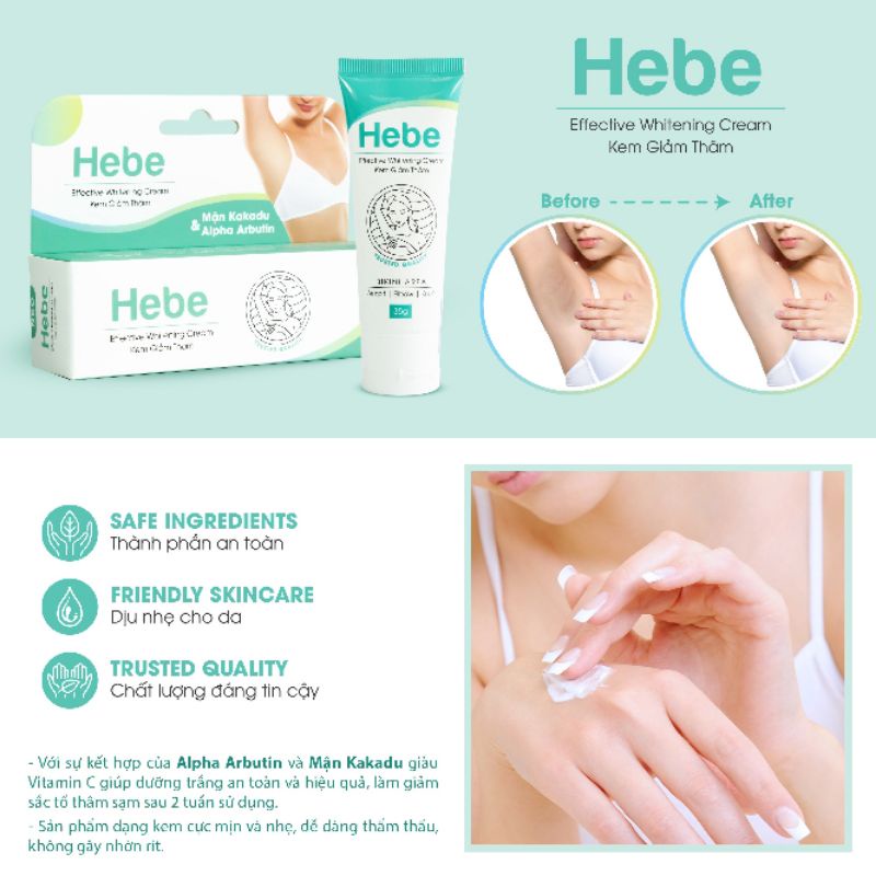 Kem giảm thâm dành cho vùng bikini, nách, khủyu tay, đầu gối Hebe 35g Neo Curma