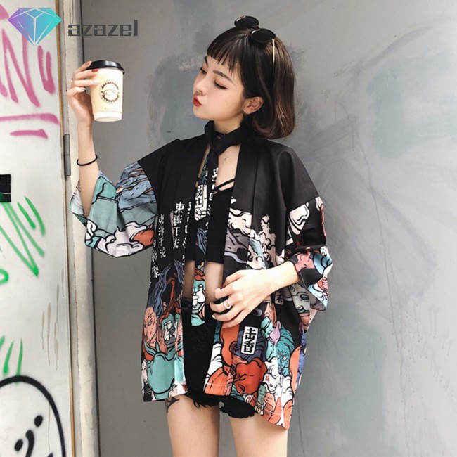 🌈Available🌈Áo Kimono ngắn tay dáng rộng phong cách cổ trang cho nam nữ | BigBuy360 - bigbuy360.vn