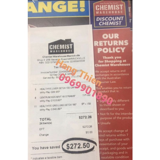 (Đủ bill) Viên thải độc phổi Healthy Care Lung Detox 180v