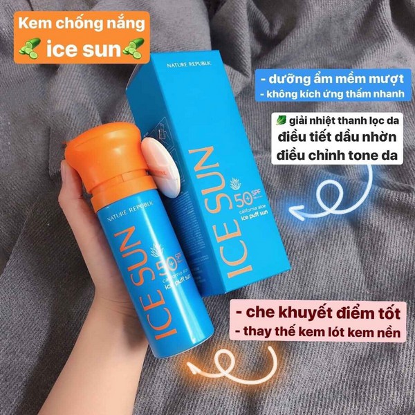 Kem Chống Nắng 3in1 Ice Sun Nature Republic California Aloe SPF50+ PA+++ (Mẫu 2020)