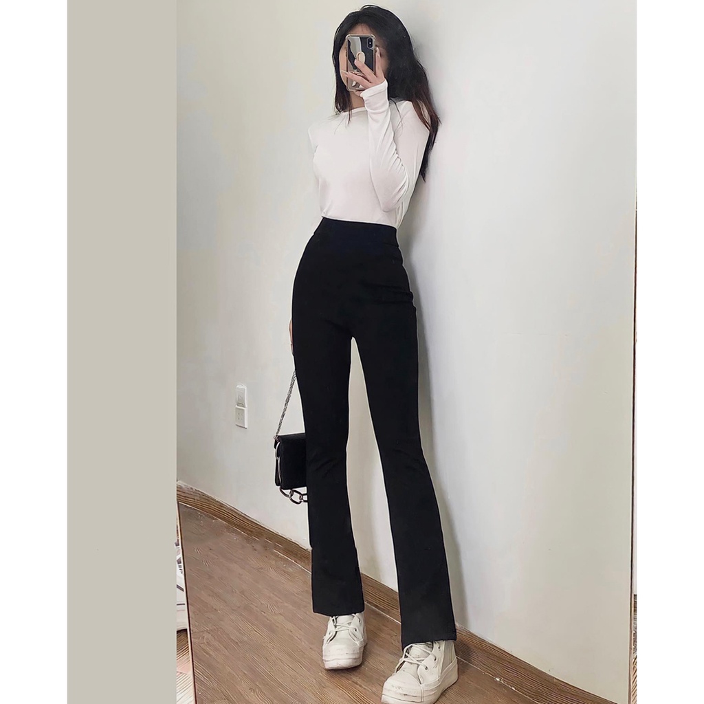 Quần tây cạp cao dáng xòe Ulzzang - Ảnh thật