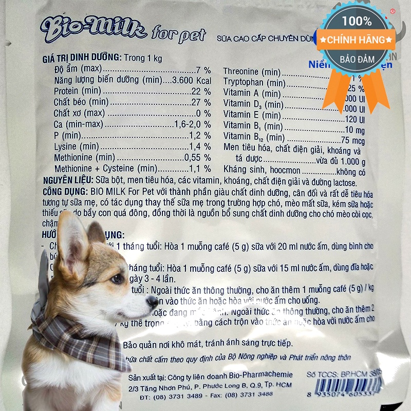 BỊCH SỮA BIO MILK CHO CHÓ MÈO-79400
