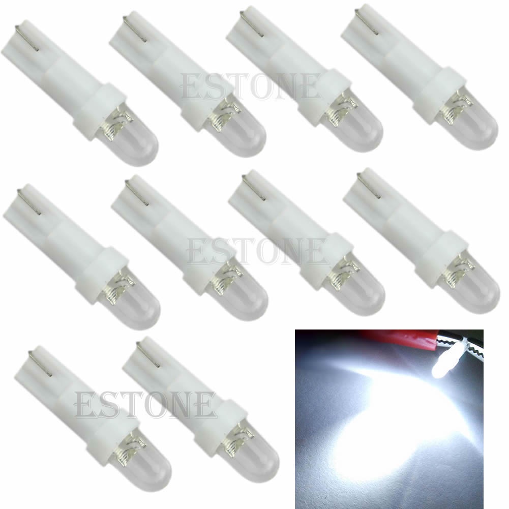 10 Bóng Đèn LED T5 12V Màu Xanh Dương Cho Bảng Điều Khiển Xe Hơi