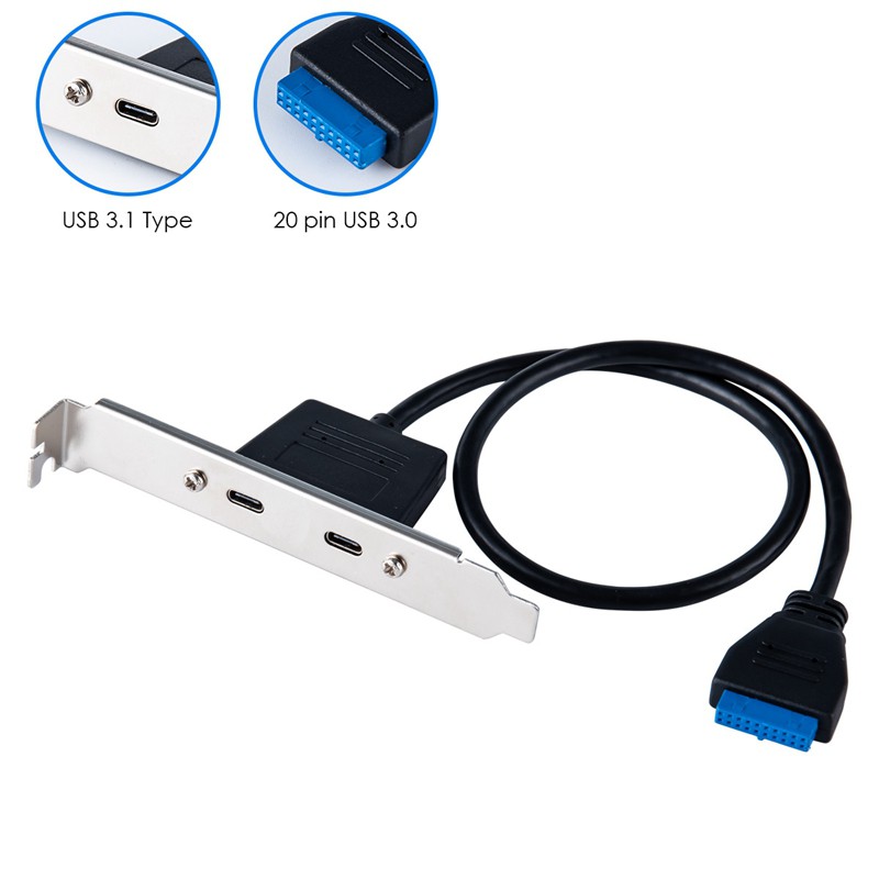 Cáp Mở Rộng Usb C 3.1 Sang 20-pin 2 Cổng Type-C Cho Máy Tính | BigBuy360 - bigbuy360.vn