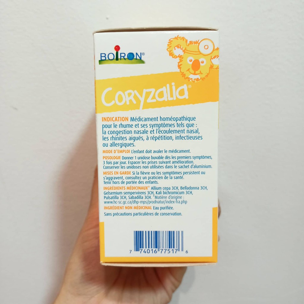 Muối uống đồng căn vi lượng cho bé 1m+ Coryzalia Canada DATE XA