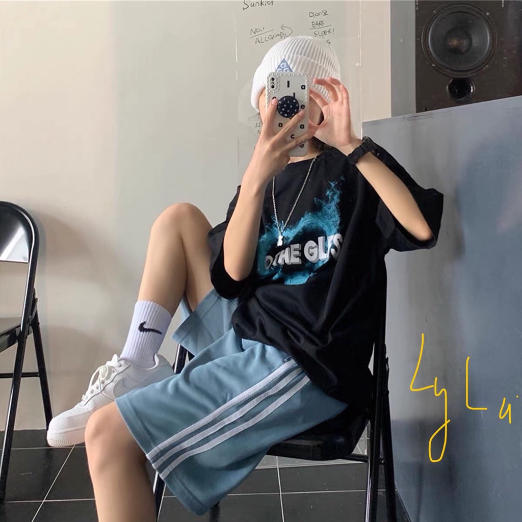 Quần short form rộng 7 màu unisex Quần đùi 3 sọc phong cách Ullangzang nam nữ đều mặc hot trèn vải umi siêu mát