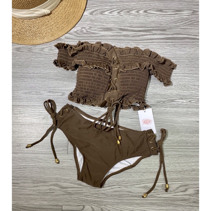 Bikini nhún 2 mảnh trễ vai (ảnh thật)