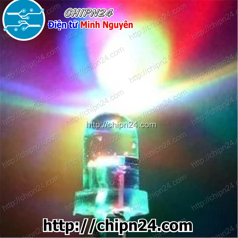 [5 CON] (TK1) Led 10mm Trong 7 MÀU RGB 2 chân
