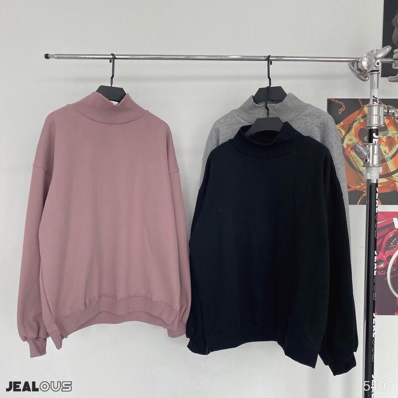 Áo nỉ cổ cao, áo nỉ nữ trơn mác Sjia 5407