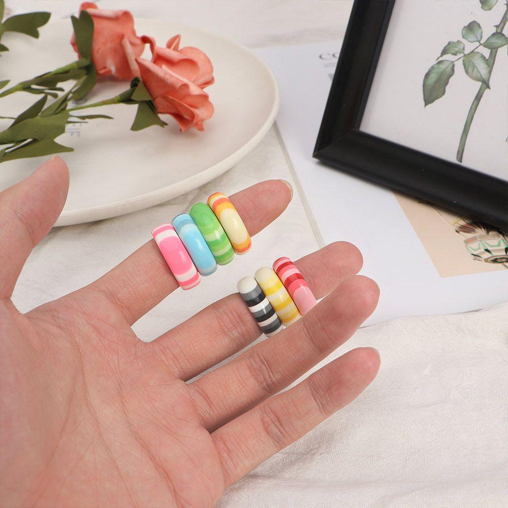 Nhẫn VANES1 Màu Kẹo Ngọt Thời Trang Cho Nam Và Nữ