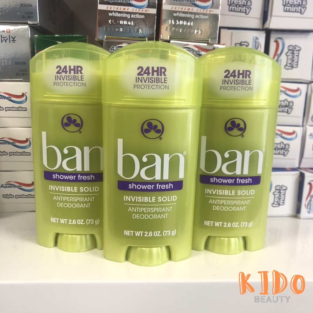 Lăn khử mùi BAN Invisible Solid Antiperspirant Deodorant 73g Lăn nách nữ Mỹ