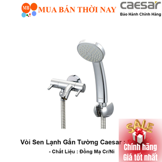 Vòi sen tắm Lạnh Caesar S043C Tay sen xi Crom S043Cp Tay sen nhựa trắng, vòi hoa sen 1 đường nước, Cam kết chính hãng