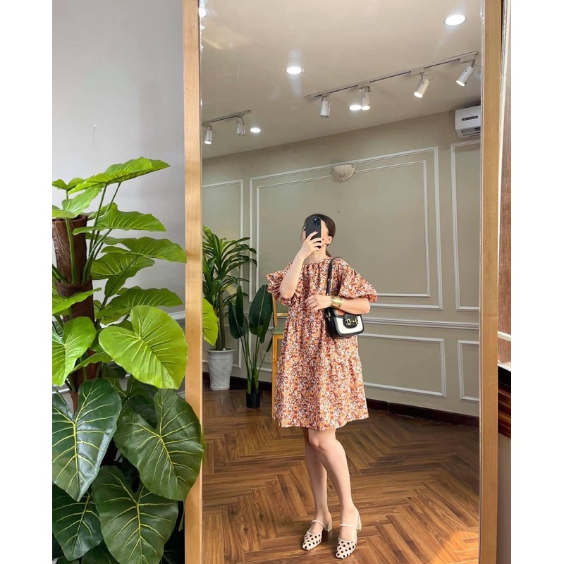 VÁY SUÔNG HOA NHÍ TAY PHỒNG SIÊU XINH KOREA STYLE