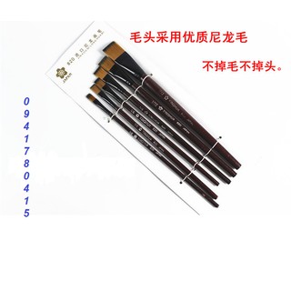 (XẢ KHO) Bộ 6 cọ vẽ đầu vuông Japan