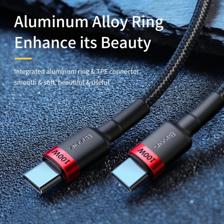Dây cáp sạc Baseus từ USB C sang USB Type-C hỗ trợ QC 4.0 100W cho nhiều dòng điện thoại_TOPBUY24HMall