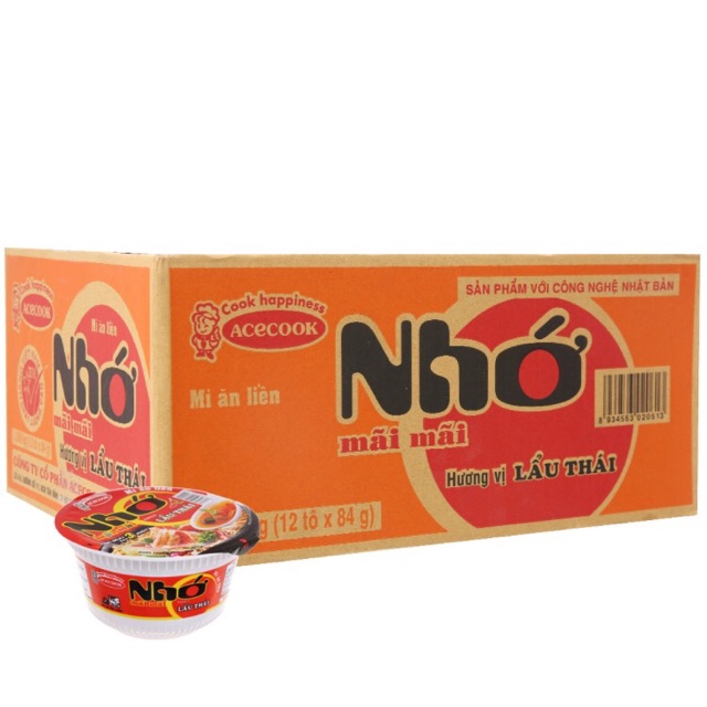 Thùng 12 tô mì Nhớ lẩu thái