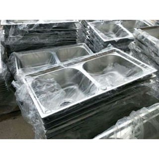 CHẬU RỬA CHÉN INOX(có bộ xả inox đi kèm) 78-43-23