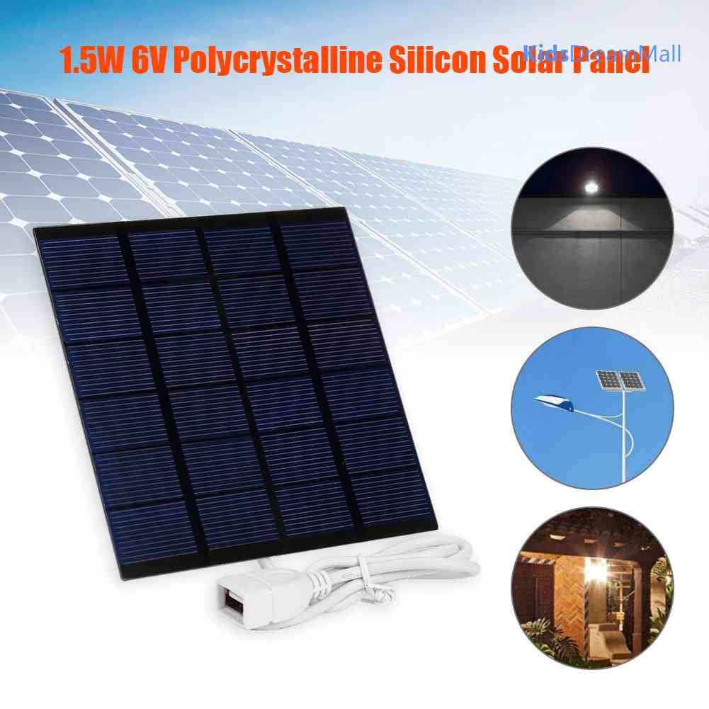 Tấm Sạc Năng Lượng Mặt Trời 1.5W 6V Polysilicon