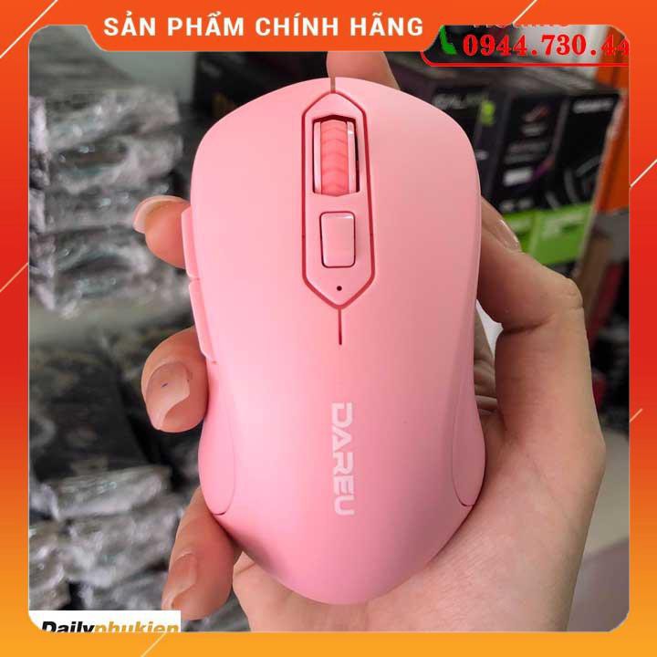 Chuột không dây DareU LM115G Pink, chuột máy tính màu hồng dailyphukien