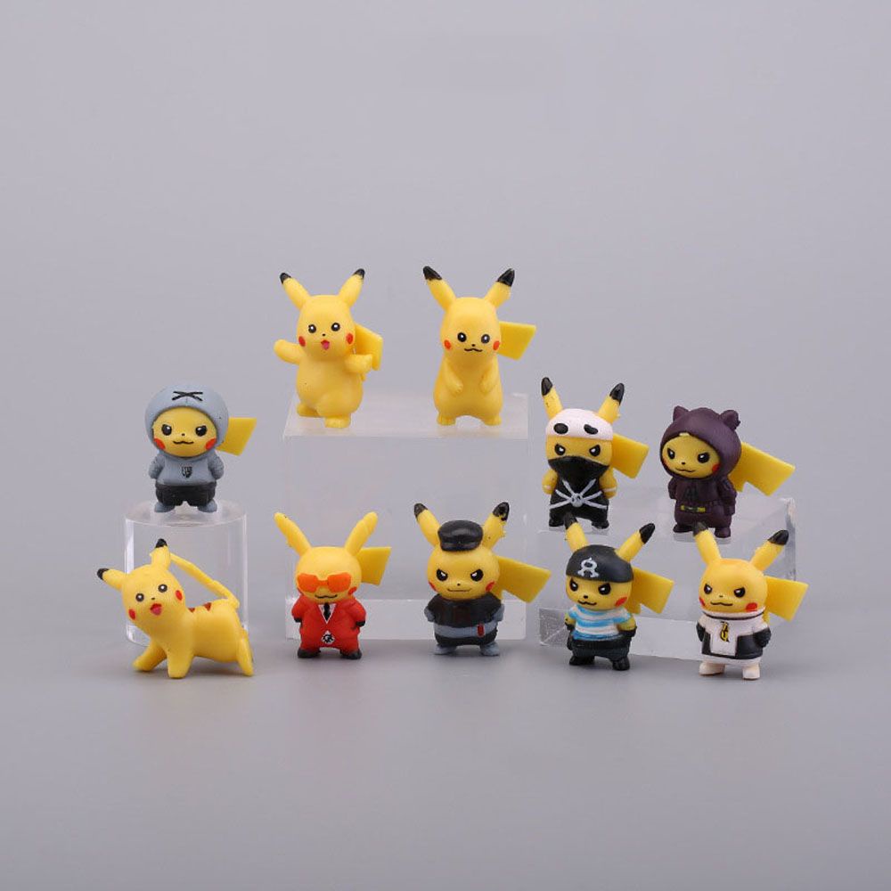 Set 10 mô hình Pikachu mini bằng PVC dễ thương trưng bày trang trí