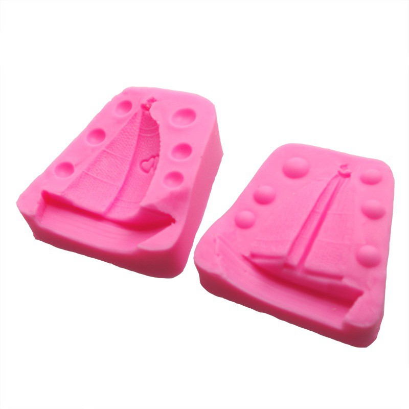 Khuôn Silicone Nhấn Bánh Hình Chiếc Thuyền 3d