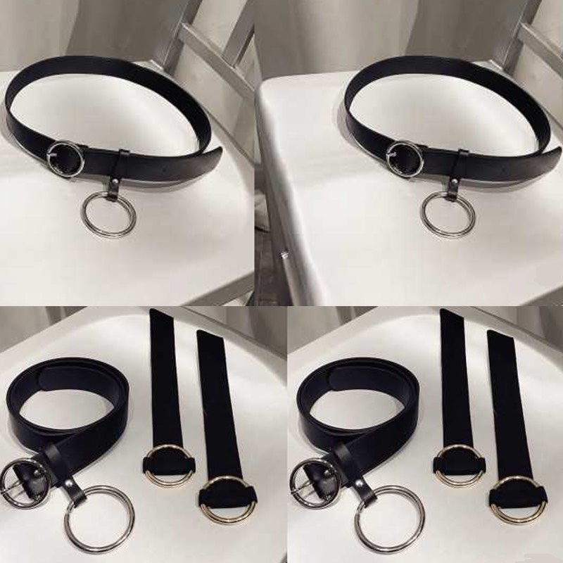 P00241565 - Thắt Lưng Vòng Kim Loại Lớn Màu Bạc Thời Trang, Phụ Kiên Phái Nữ Viền Dây Đai Da Pu Vòng SD