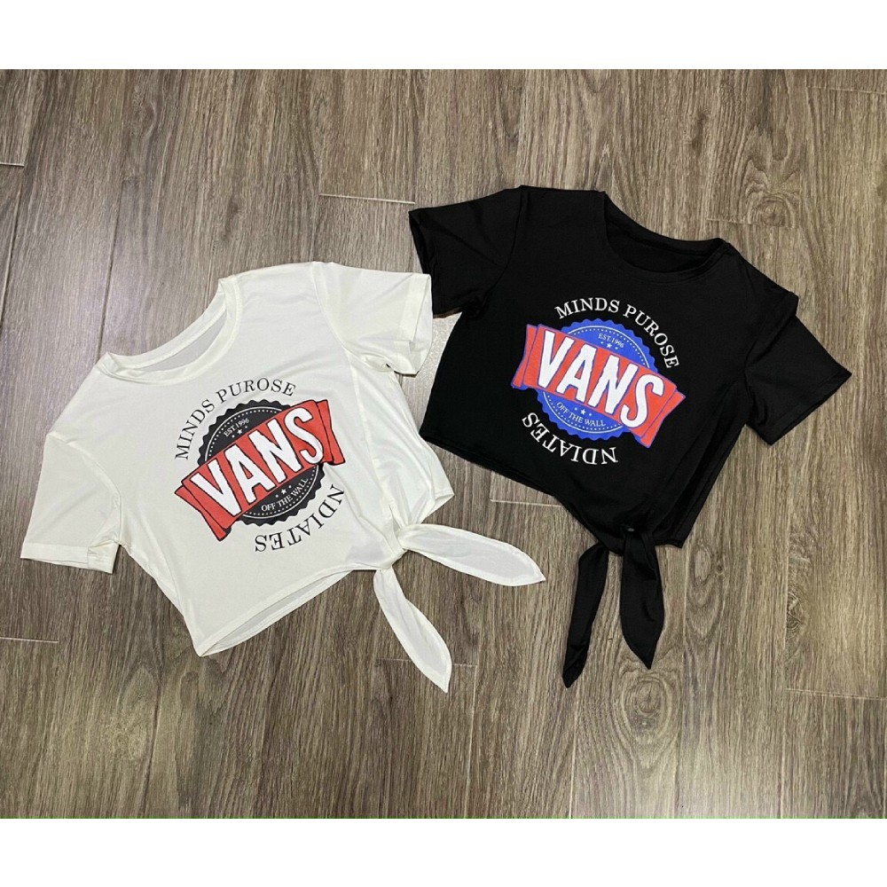 Áo croptop Vans buộc dây cực xinh (đồ tập gym-yoga nữ)