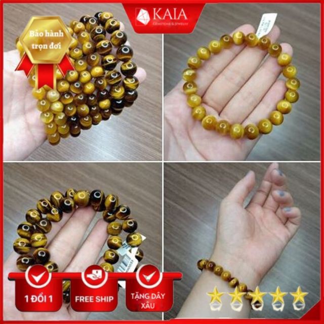 Vòng tay Phong thủy Vàng Nâu Đỏ mix Tỳ Đủ size 6Li, 8Li, 10Li 12Li