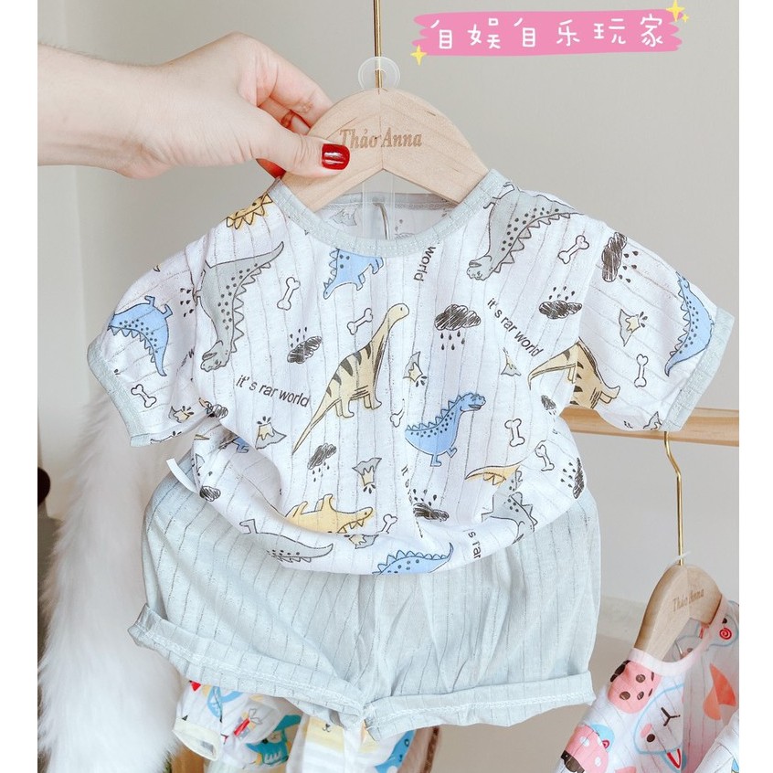 Bộ quần áo cotton giấy cho bé sơ sinh 3-13kg, cài cúc vai thiết kế mới đẹp mắt và đáng yêu - BO75