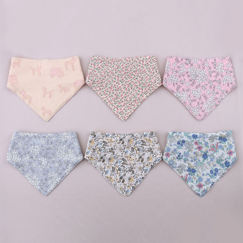 Yếm Ăn Tam Giác Có Nút Bấm Hai Mặt Dành Cho Bé Sơ Sinh