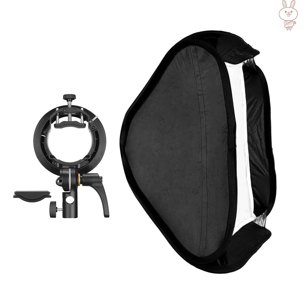 RD Godox 60 * 60cm/24 * 24inch Flash Softbox Diffuser with S2-type Bracket Bowens Mount Carry Bag for Flash Speedlite Compatible with Godox AD200Pro/V1 series/TT350 series/V860Ⅱ series/AD400Pro