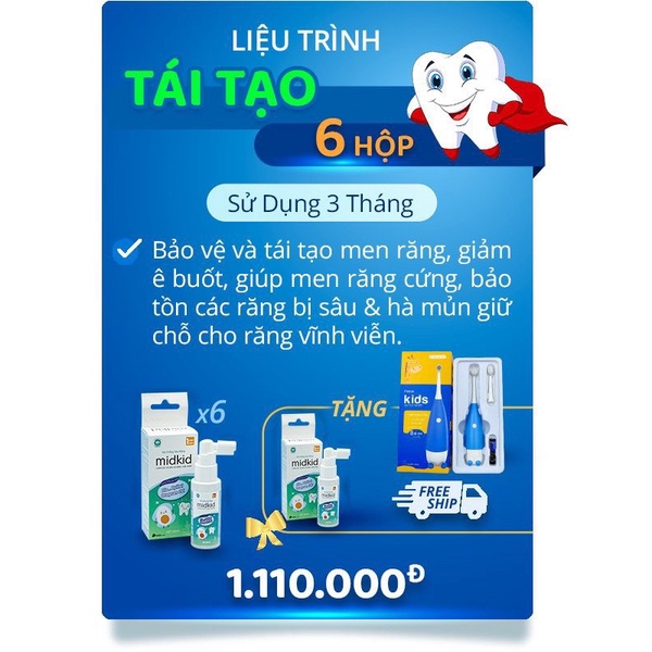 Xịt chống sâu răng midkid - chữa sâu răng trẻ em, sún răng tại nhà - Chính hãng kèm quà to
