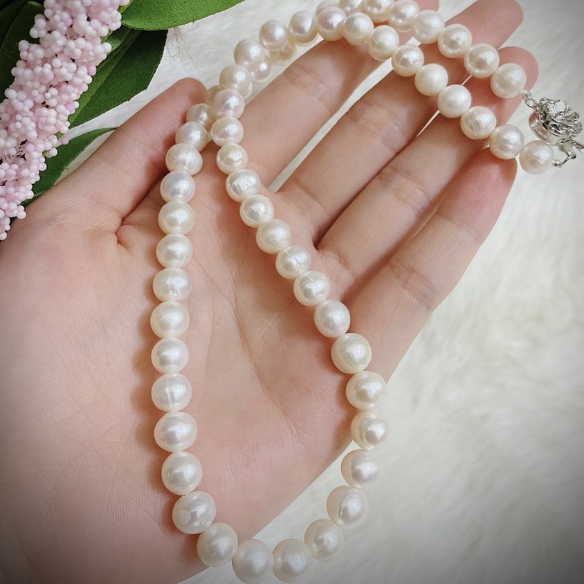 Bộ trang sức trai thật nước tự nhiên 8li mic đá hàng cao cấp