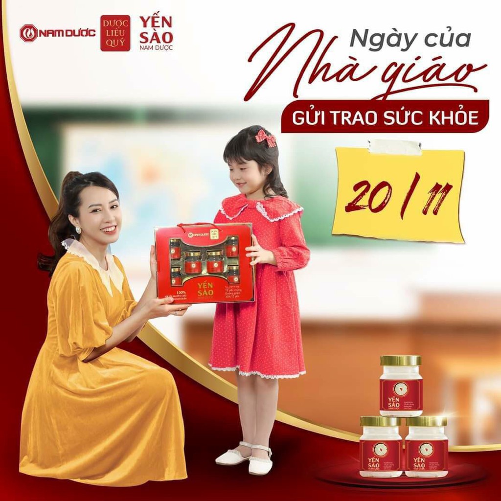 [COMBO Kèm Quà Tặng]Yến Sào Nam Dược ,30% Tổ Yến Khánh Hòa Chưng Đường Phèn Hồng Sâm Đông Trùng , Set 6 Lọ